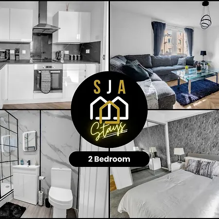 Urban City Stay - Sja Stays - Modern 2 Bed Apartment Aberdeen Room photo